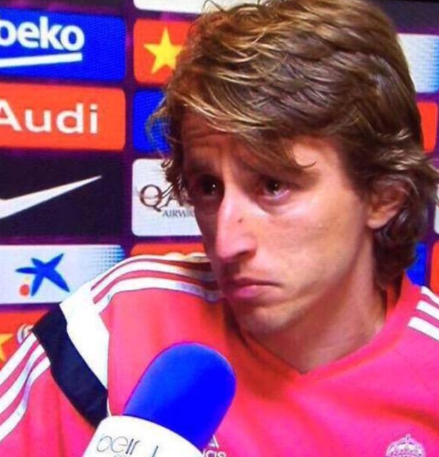 Modric in tears after the game against Malaga